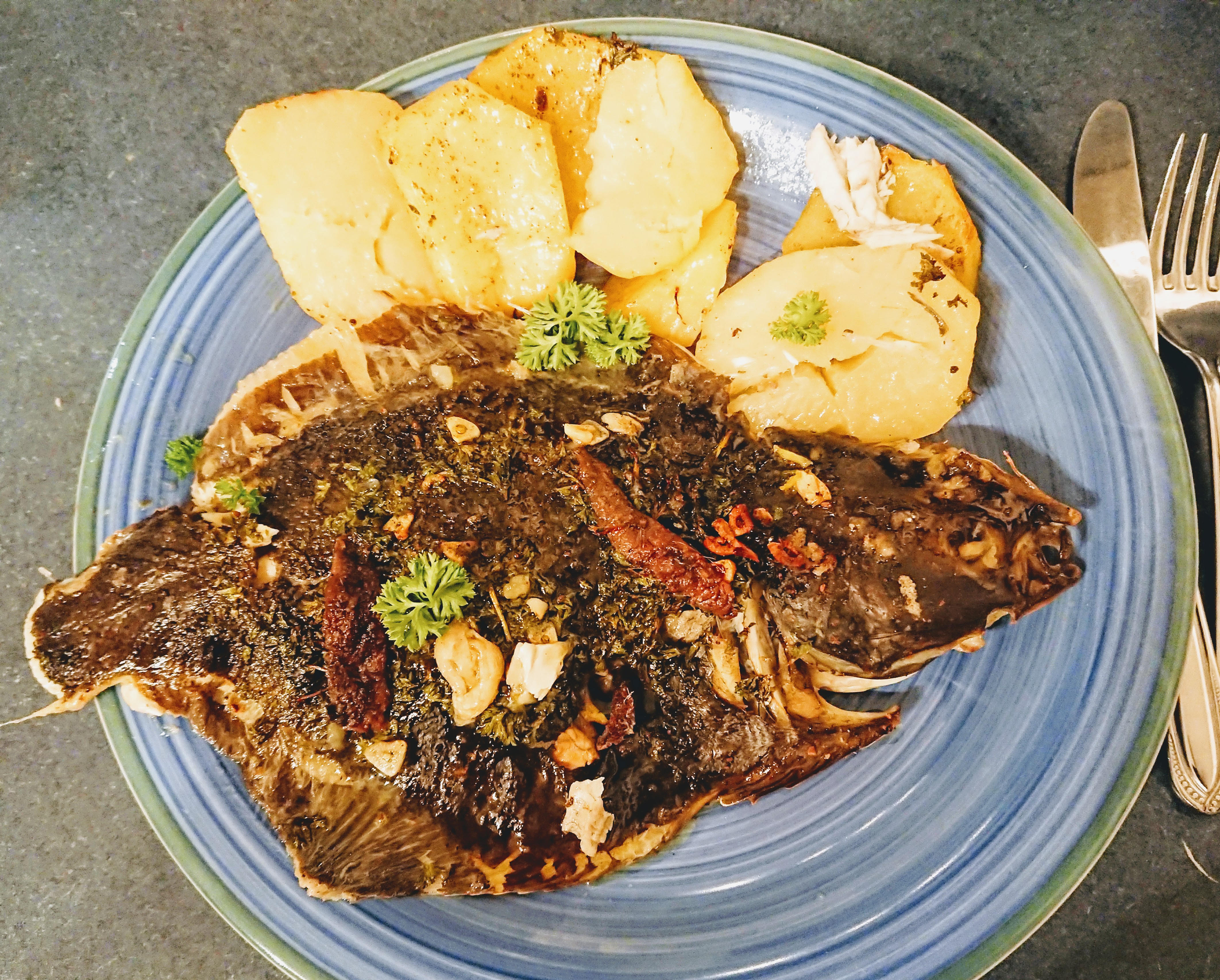 Whole Baked Flounder With Saffron