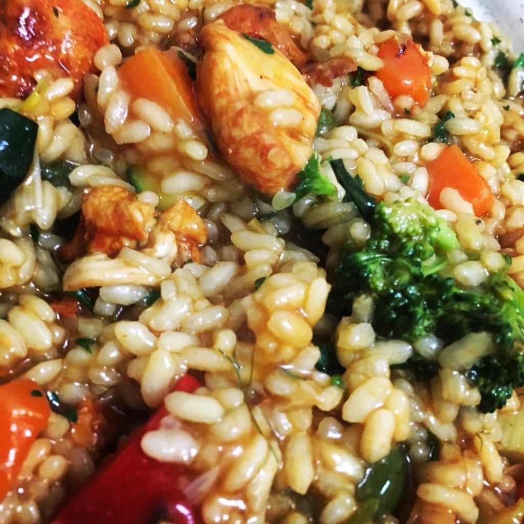 Chicken and Summer Vegetable Risotto with Bone Broth