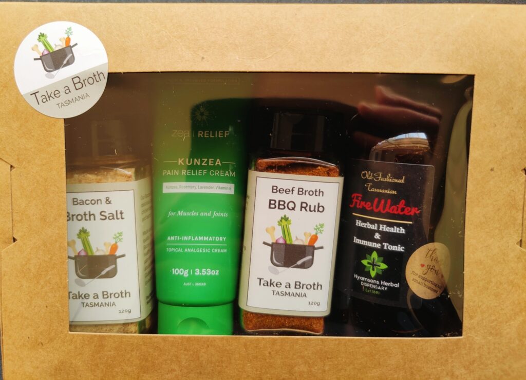 Father's Day Gift Pack Broth Fire Water Bacon Salt Pain Relief 
