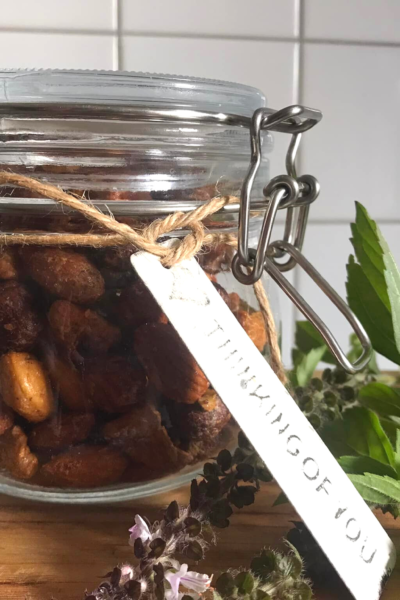 Air Fryer Honey and Bacon Spiced Nuts Father's Day gift baking treats cooking