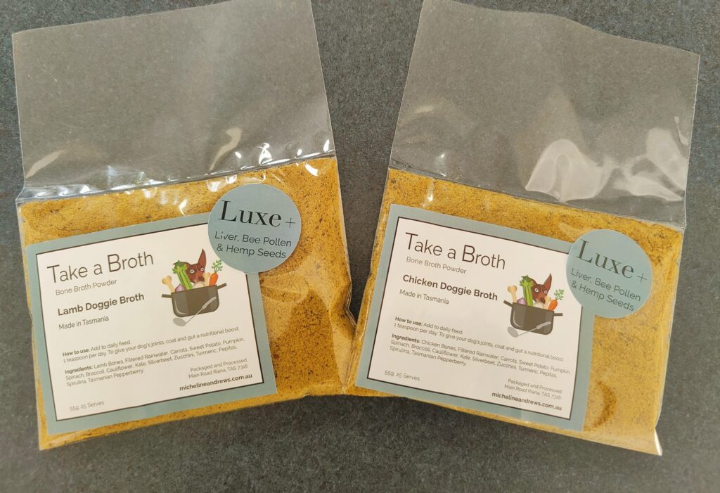 Luxe Doggie Broth, bone broth powder for dogs, superfoods